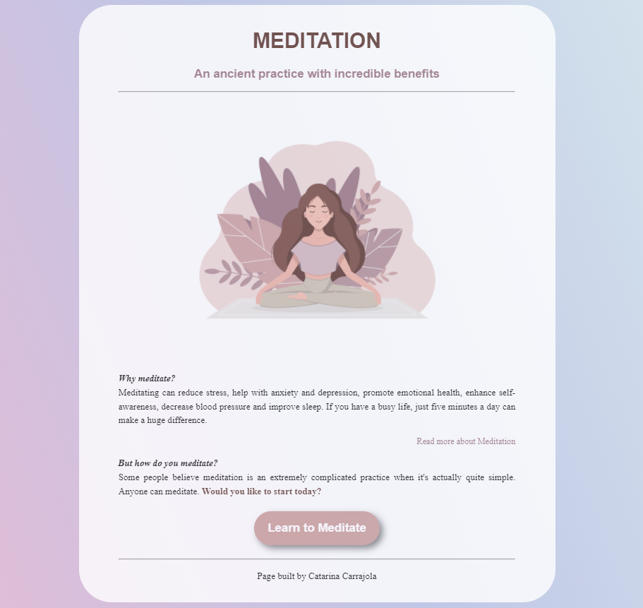 Meditation Project Preview